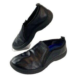 Dr. Scholl's Careers Women's 9W Leather Black Slip-On Work Shoe Loafer